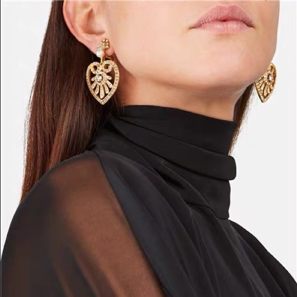 Oscar de la Renta Jewelry - Oscar de la Renta heart clip-on earrings